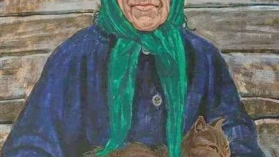 المرأه العجوز والعصافير